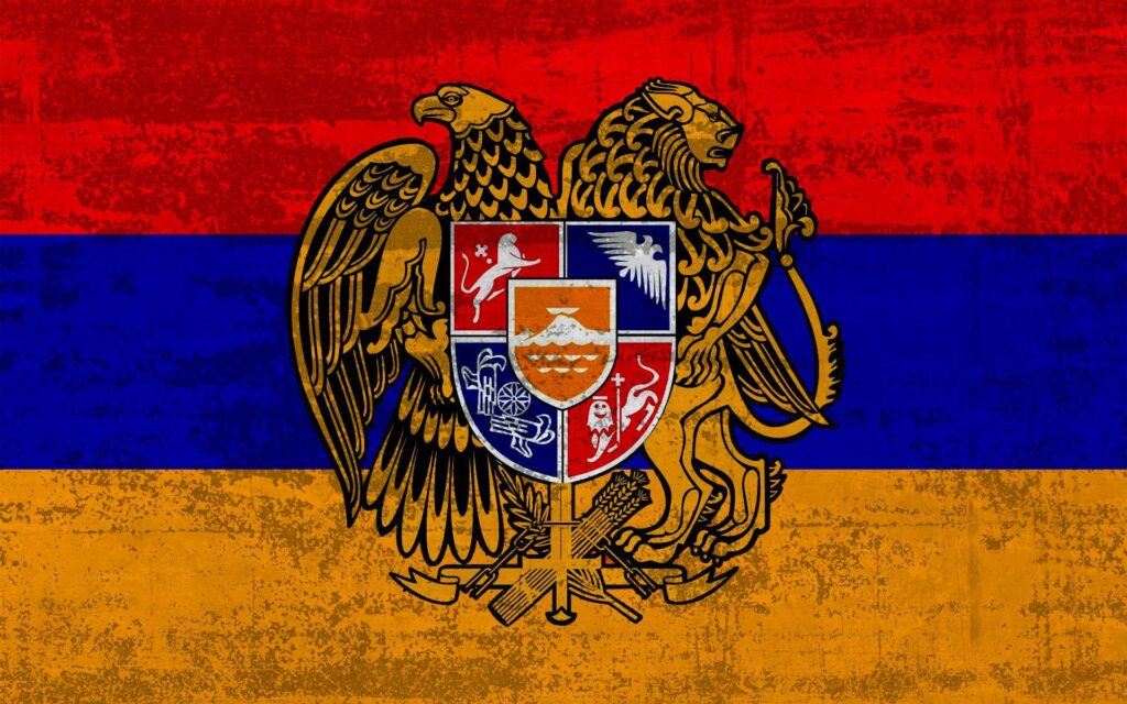 Armenian Flag with coat of arms